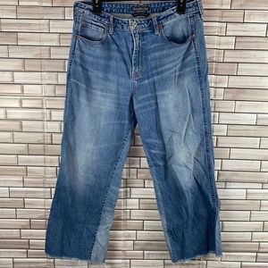 Abercrombie & Fitch Signature Collection Two-Tone Cropped Raw Hem Jeans Size 31